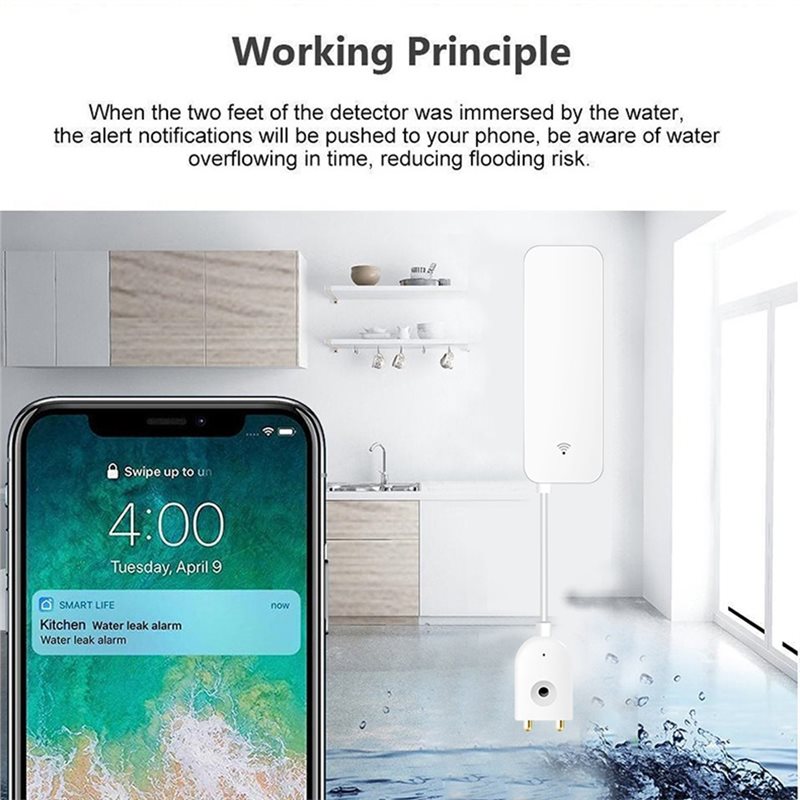 SYW-Tuya WIFI Alarmas de Desbo - Water Alarm Sensor reseña y precio