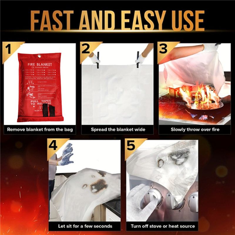 B48B-8PCS Manta ignífuga de em - Fire Blanket Kitchen reseña y precio