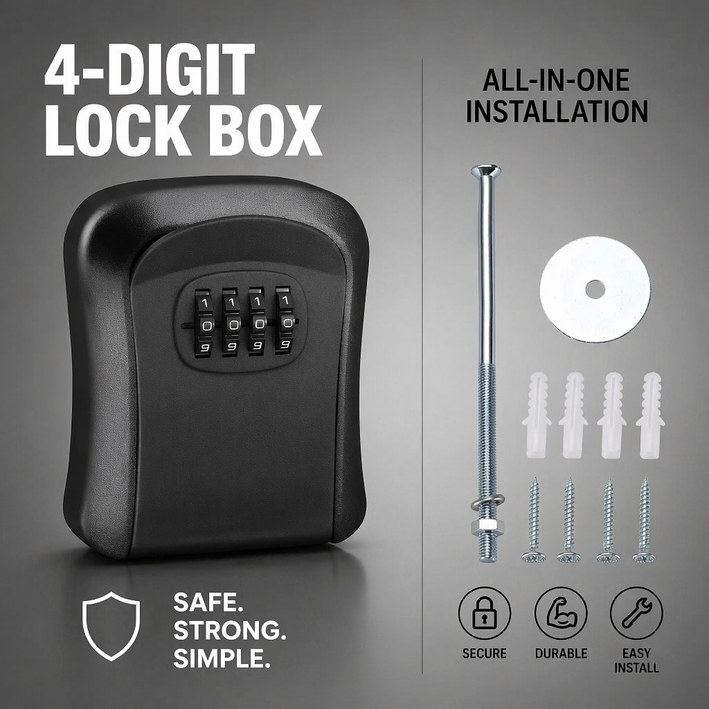 Caja de almacenamiento de llav - Lockbox Key Secure reseña y precio